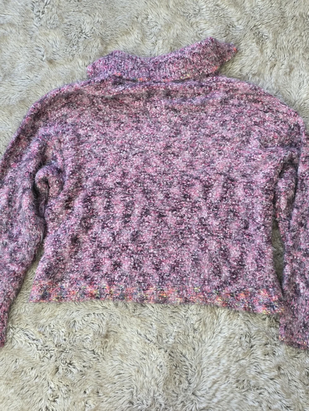 Free People Stellar Knit Pullover Pink Spacedye Half Button‎ Women's